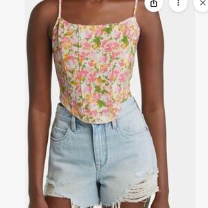 Colorful floral corset top